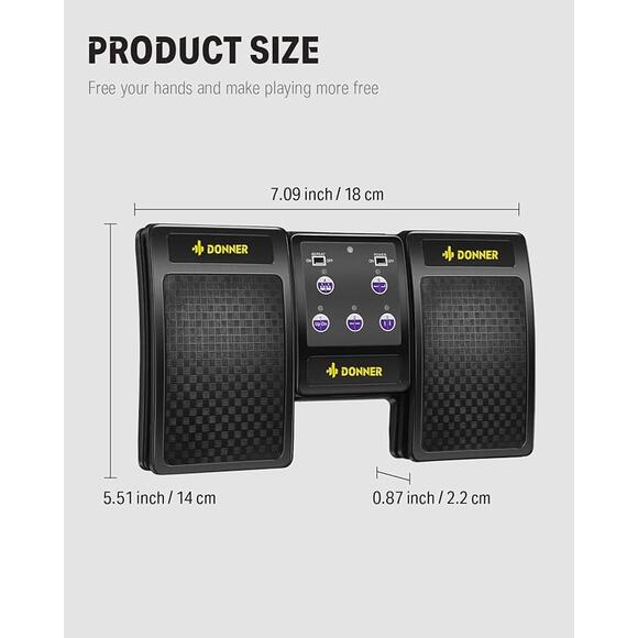 Donner Wireless Page Turner Pedal for Tablets Phone Foot Pedal Rechargeable - Picture 7 of 12